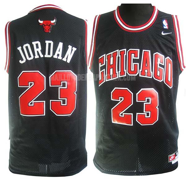 maillot nba homme de chicago bulls michael jordan 23 noir cousu