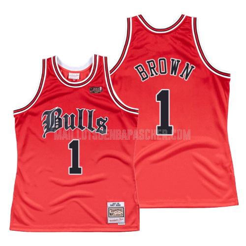 maillot nba homme de chicago bulls randy brown 1 rouge old english 1997-98