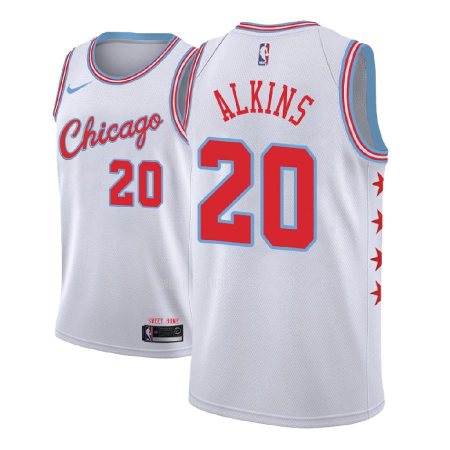 maillot nba homme de chicago bulls rawle alkins 20 blanc city edition 2018-19