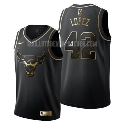 maillot nba homme de chicago bulls robin lopez 42 noir or version