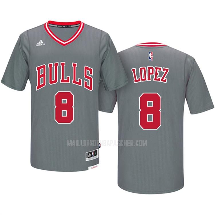 maillot nba homme de chicago bulls robin lopez 8 gris manche courte