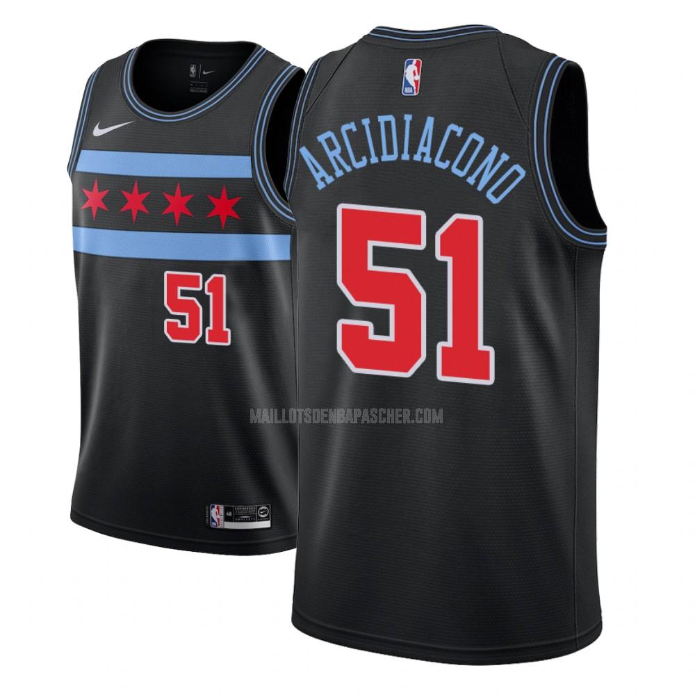 maillot nba homme de chicago bulls ryan arcidiacono 51 noir city edition