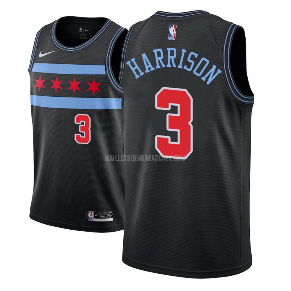 maillot nba homme de chicago bulls shaquille harrison 3 noir city edition