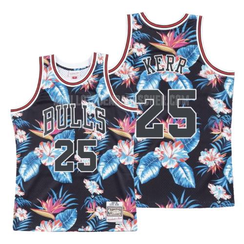 maillot nba homme de chicago bulls steve kerr 25 noir mode florale