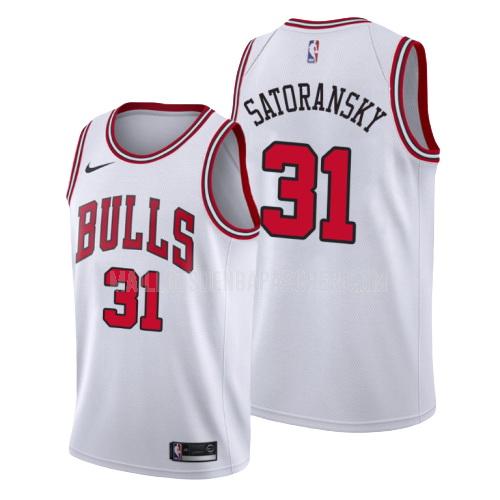 maillot nba homme de chicago bulls tomas satoransky 31 blanc association