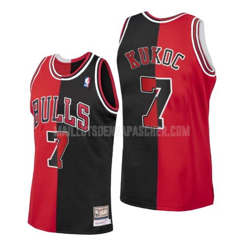 maillot nba homme de chicago bulls toni kukoc 7 rosso noir divisé