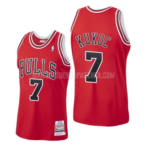 maillot nba homme de chicago bulls toni kukoc 7 rouge hardwood classics 1997-98