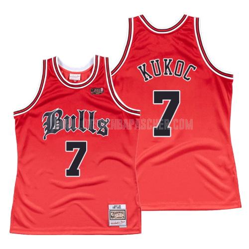 maillot nba homme de chicago bulls toni kukoc 7 rouge old english 1997-98