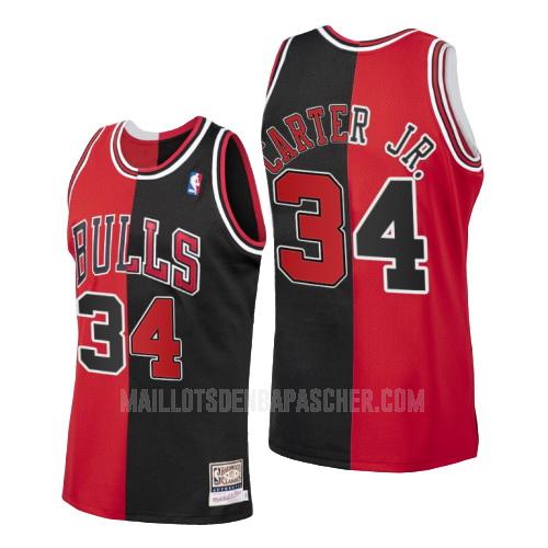 maillot nba homme de chicago bulls wendell carter jr 34 rosso noir divisé