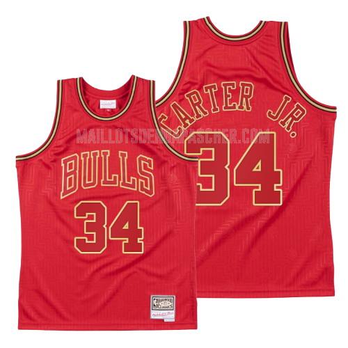 maillot nba homme de chicago bulls wendell carter jr 34 rouge throwback 2020