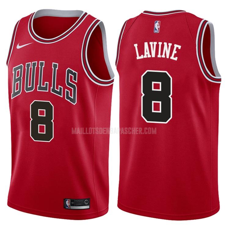 maillot nba homme de chicago bulls zach lavine 8 rouge icon 2017-18