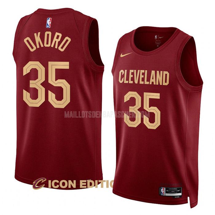 maillot nba homme de cleveland cavaliers isaac okoro 35 vin icon edition 2022-23