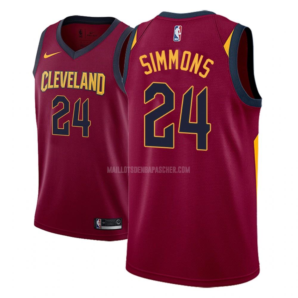 maillot nba homme de cleveland cavaliers kobi simmons 24 rouge icon