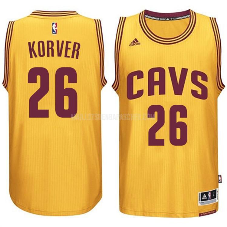 maillot nba homme de cleveland cavaliers kyle korver 26 jaune road swingman