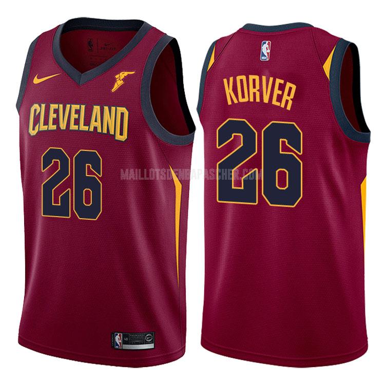 maillot nba homme de cleveland cavaliers kyle korver 26 rouge icon 2017-18