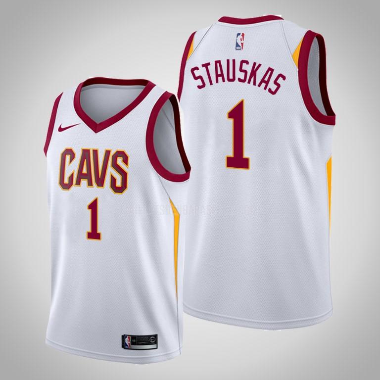 maillot nba homme de cleveland cavaliers nik stauskas 1 blanc association