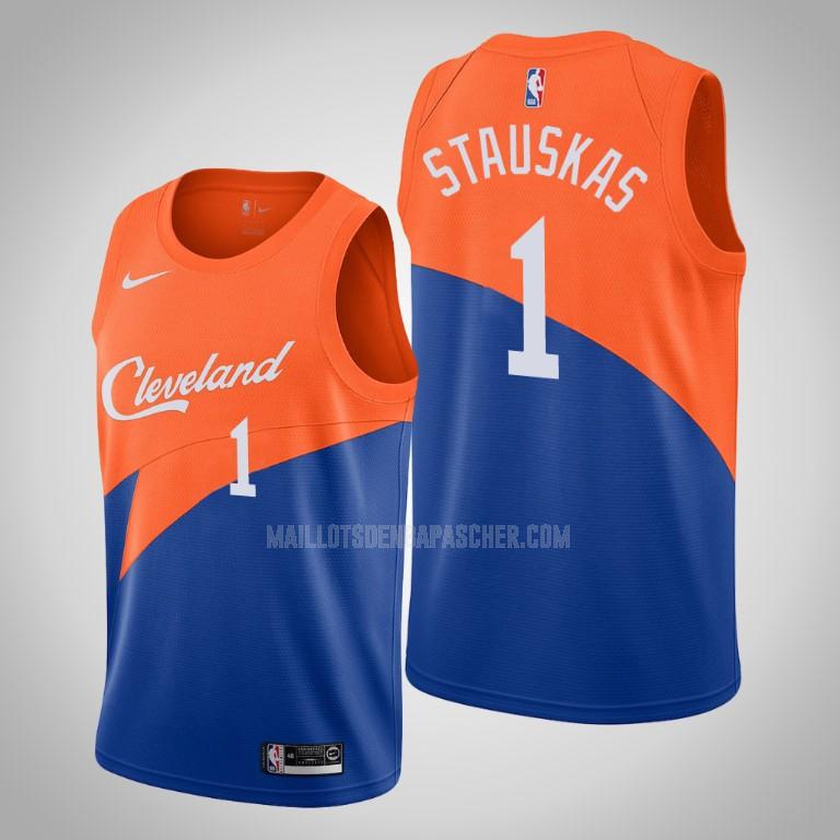 maillot nba homme de cleveland cavaliers nik stauskas 1 bleu city edition