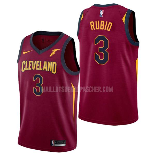 maillot nba homme de cleveland cavaliers ricky rubio 3 vin rouge icon edition