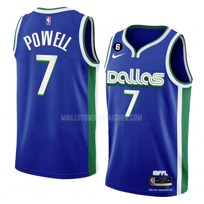 maillot nba homme de dallas mavericks dwight powell 7 bleu city edition 2022-23