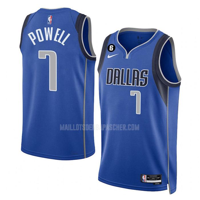 maillot nba homme de dallas mavericks dwight powell 7 bleu icon edition 2022-23