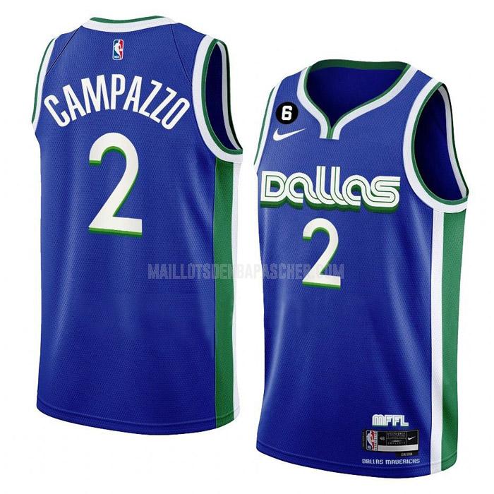 maillot nba homme de dallas mavericks facundo campazzo 2 bleu city edition 2022-23