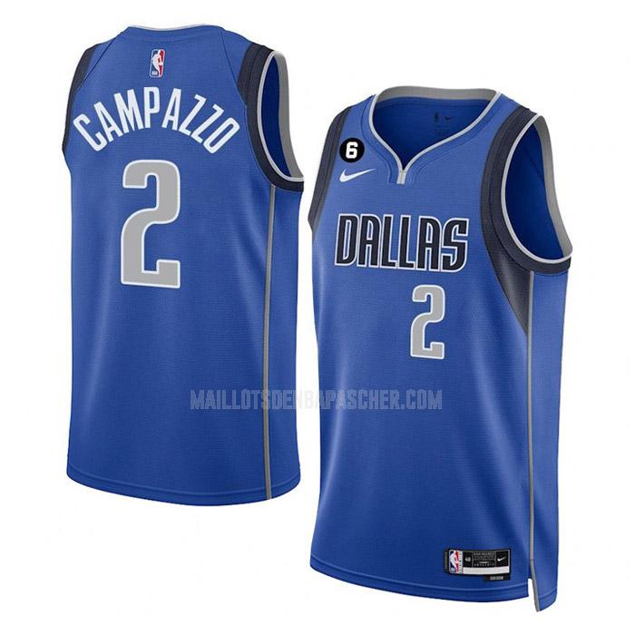 maillot nba homme de dallas mavericks facundo campazzo 2 bleu icon edition 2022-23