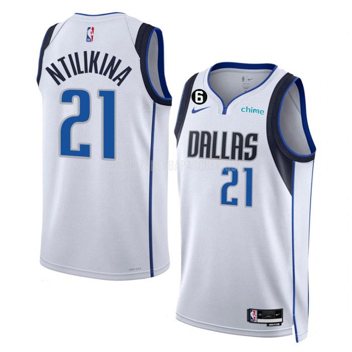 maillot nba homme de dallas mavericks frank ntilikina 21 blanc association edition 2022-23