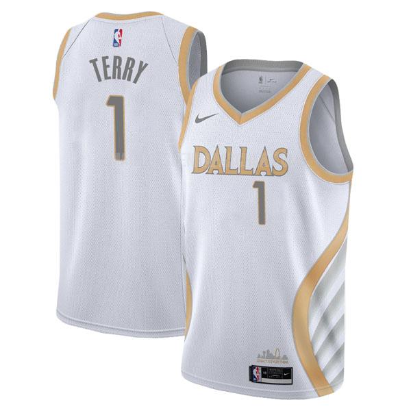 maillot nba homme de dallas mavericks tyrell terry 1 blanc city edition 2020-21