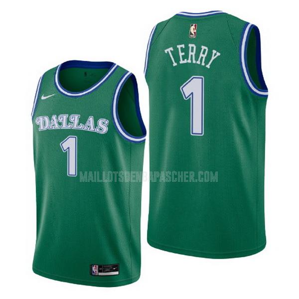 maillot nba homme de dallas mavericks tyrell terry 1 vert Édition rétro 2021