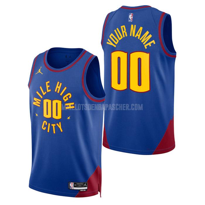 maillot nba homme de denver nuggets custom bleu statement edition 2023