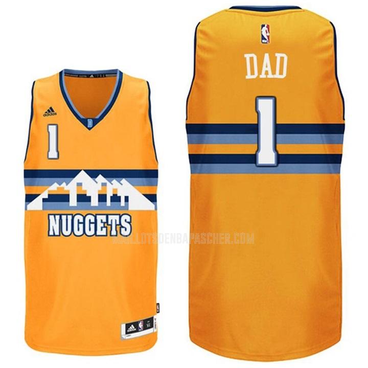 maillot nba homme de denver nuggets dad 1 jaune fête des pères