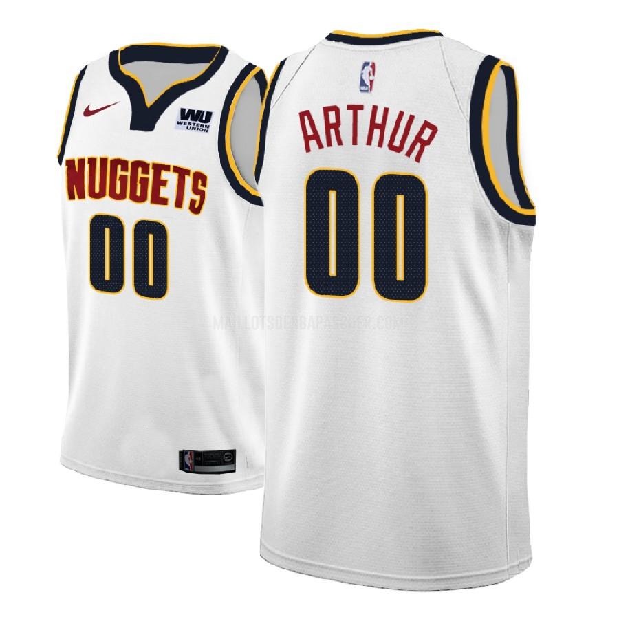 maillot nba homme de denver nuggets darrell arthur 0 blanc association 2018-19