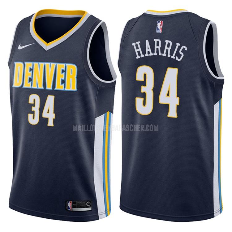 maillot nba homme de denver nuggets devin harris 34 bleu marin icon