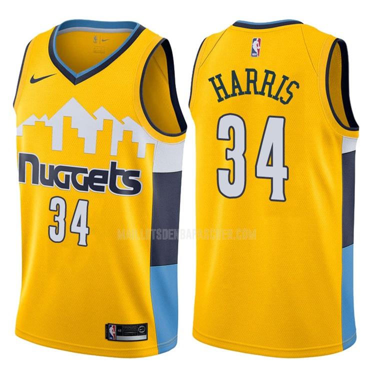 maillot nba homme de denver nuggets devin harris 34 jaune statement