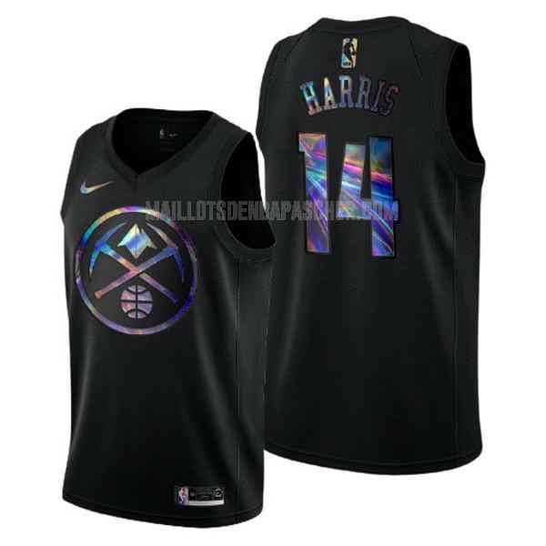 maillot nba homme de denver nuggets gary harris 14 noir logo holographic