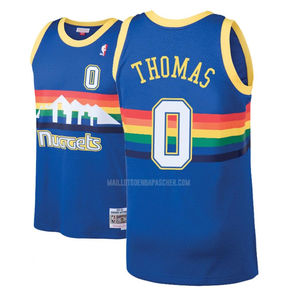 maillot nba homme de denver nuggets isaiah thomas 0 bleu hardwood classics