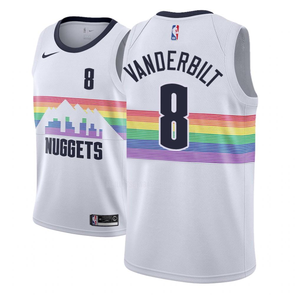 maillot nba homme de denver nuggets jarred vanderbilt 8 blanc city edition