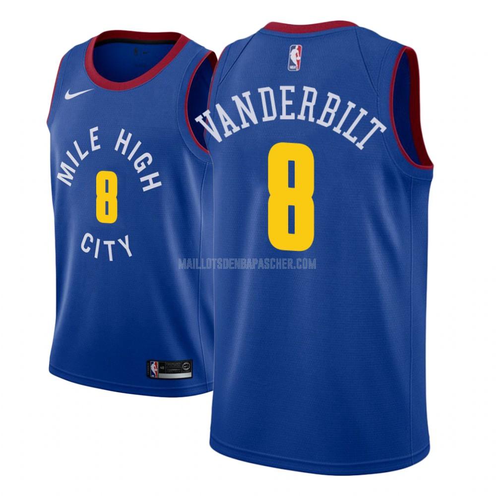 maillot nba homme de denver nuggets jarred vanderbilt 8 bleu statement