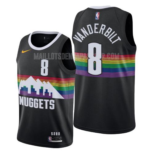 maillot nba homme de denver nuggets jarred vanderbilt 8 noir city edition 2019-20