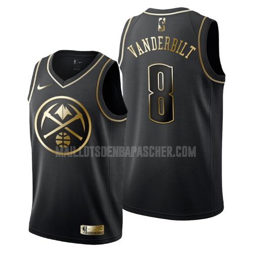 maillot nba homme de denver nuggets jarred vanderbilt 8 noir or version