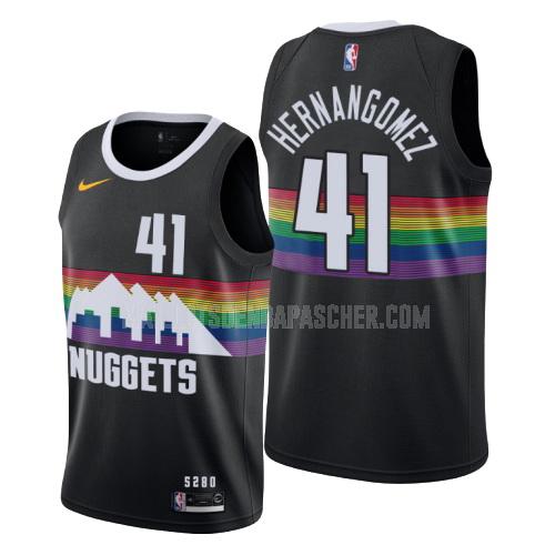 maillot nba homme de denver nuggets juan hernangomez 41 noir city edition 2019-20