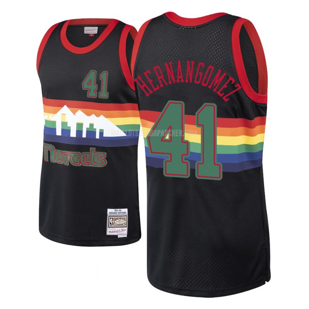 maillot nba homme de denver nuggets juan hernangomez 41 noir hardwood classics