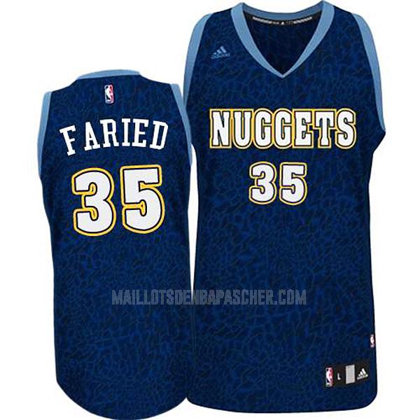 maillot nba homme de denver nuggets kenneth faried 35 bleu léopard