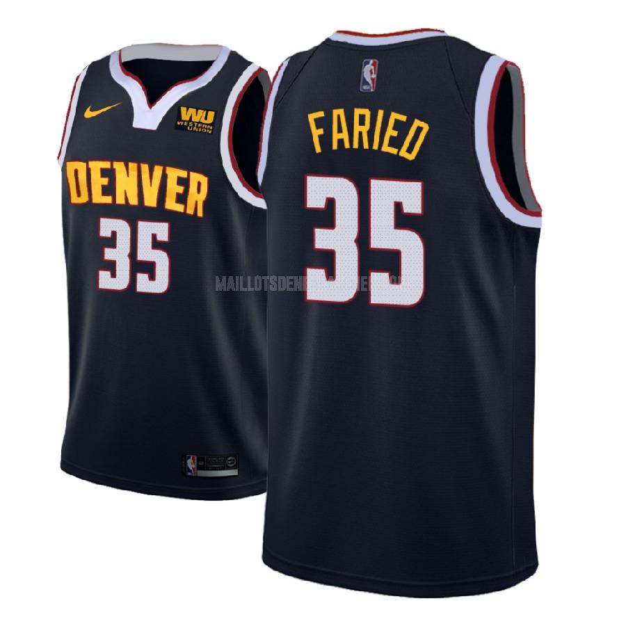 maillot nba homme de denver nuggets kenneth faried 35 bleu marin icon 2018-19