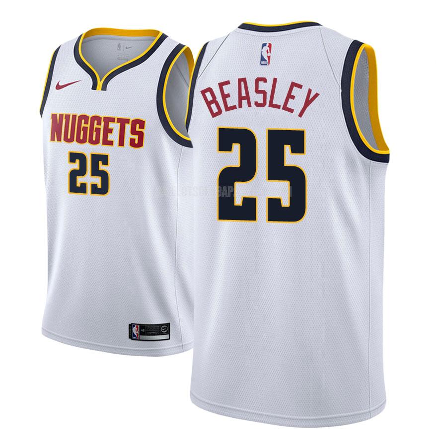 maillot nba homme de denver nuggets malik beasley 25 blanc association 2018-19