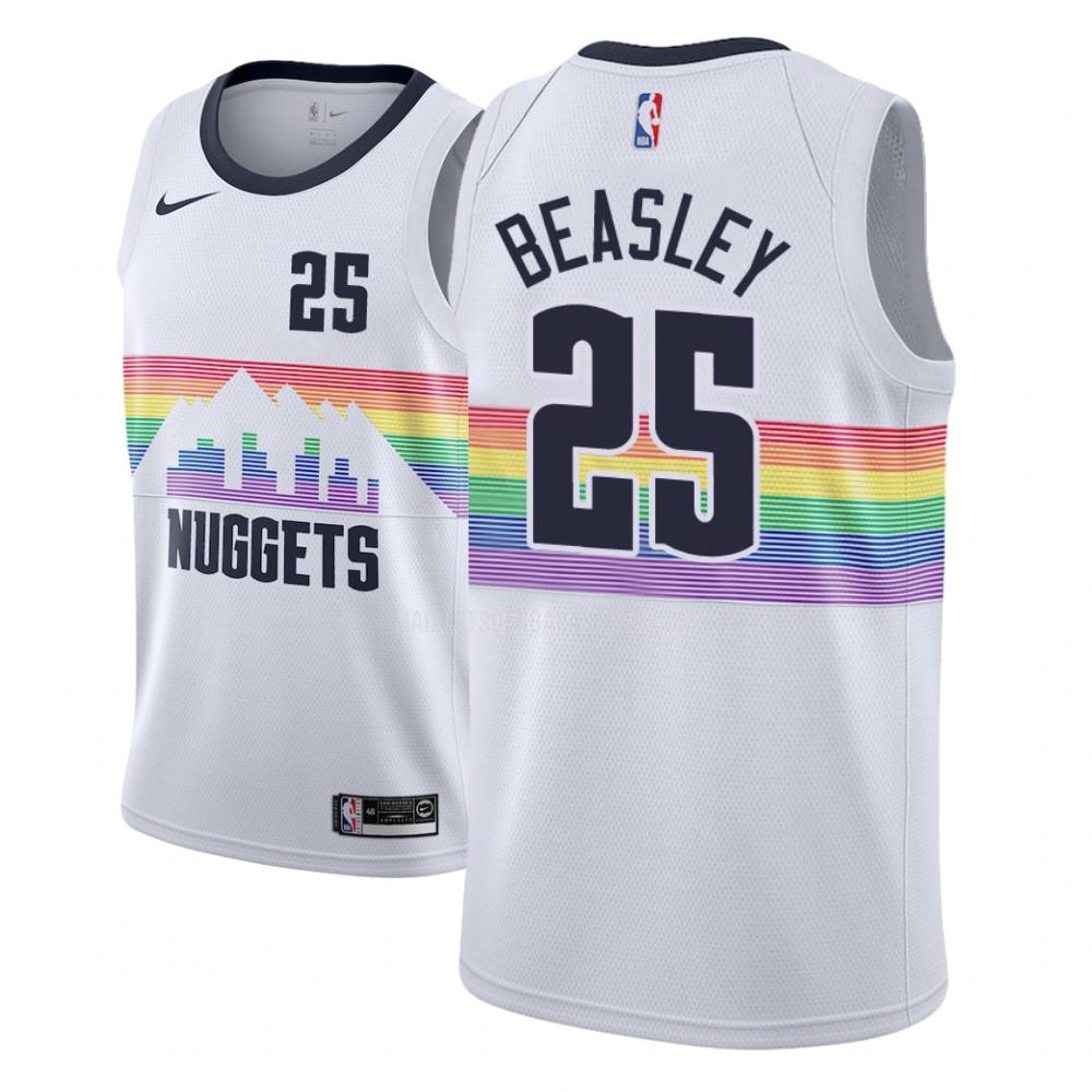 maillot nba homme de denver nuggets malik beasley 25 blanc city edition