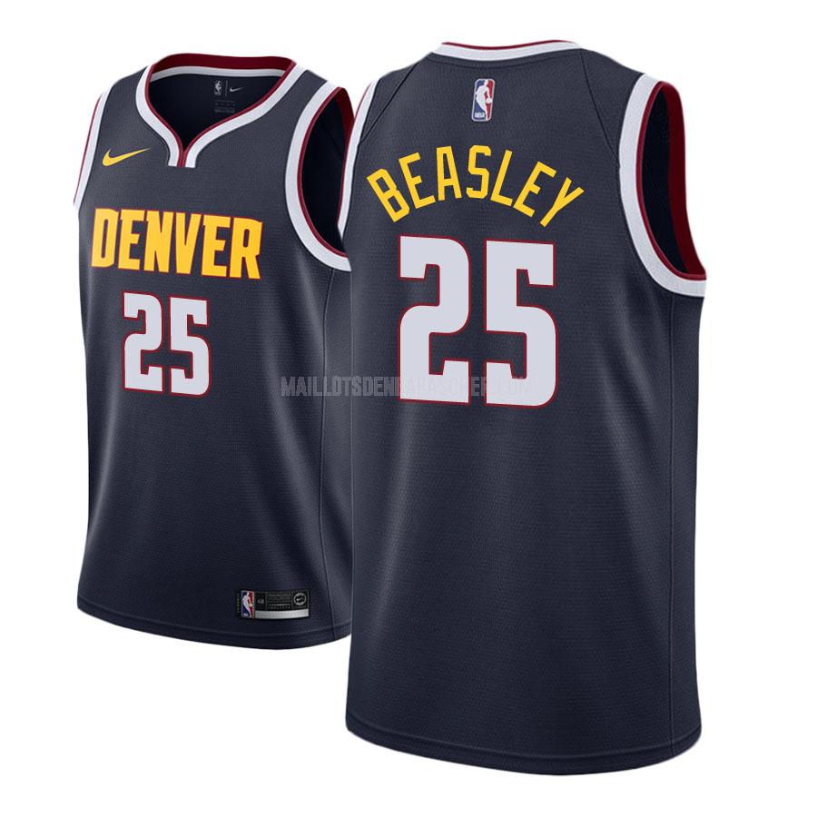 maillot nba homme de denver nuggets malik beasley 25 bleu marin icon 2018-19