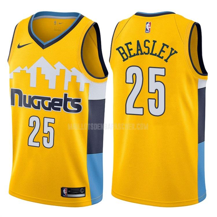 maillot nba homme de denver nuggets malik beasley 25 jaune statement