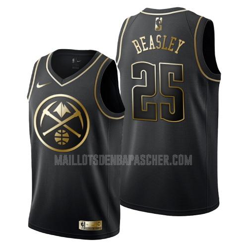 maillot nba homme de denver nuggets malik beasley 25 noir or version