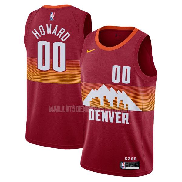 maillot nba homme de denver nuggets markus howard 0 rouge city edition 2020-21